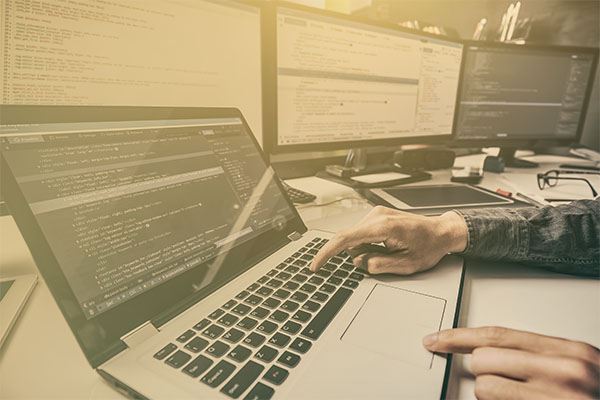 programming code on laptop screen