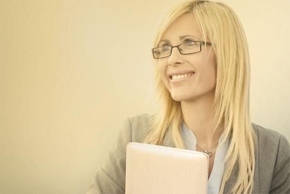 professional holding file folder with papers